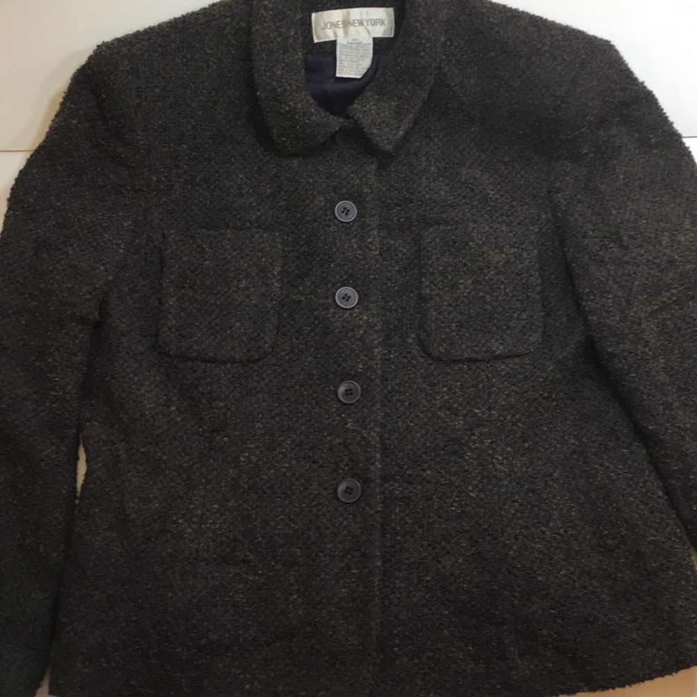 Jones NY Textured jacket/blazer 12, purple-brown